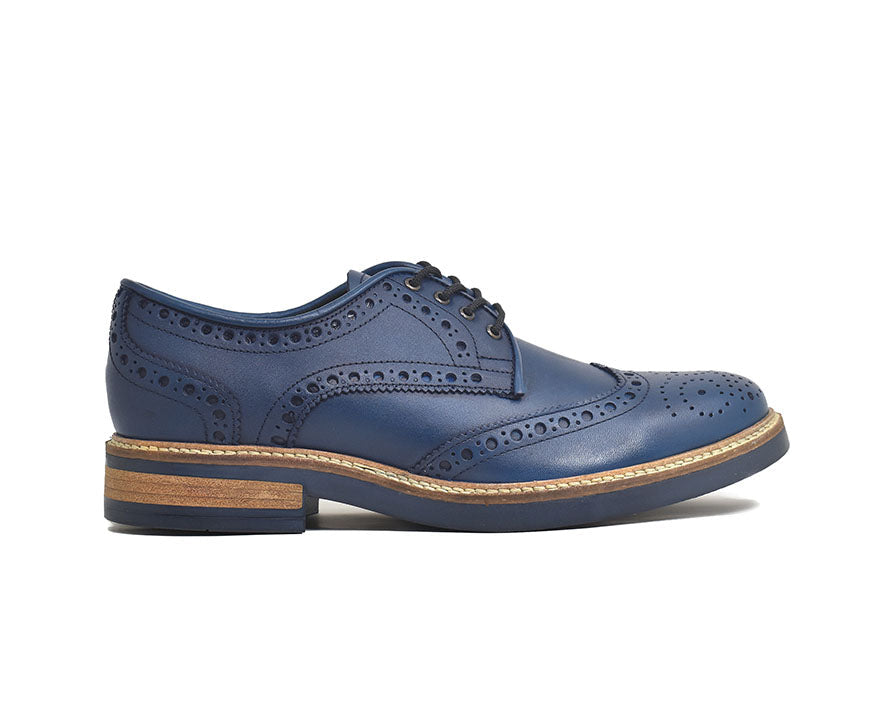 Zapatos Brogue Color Azul