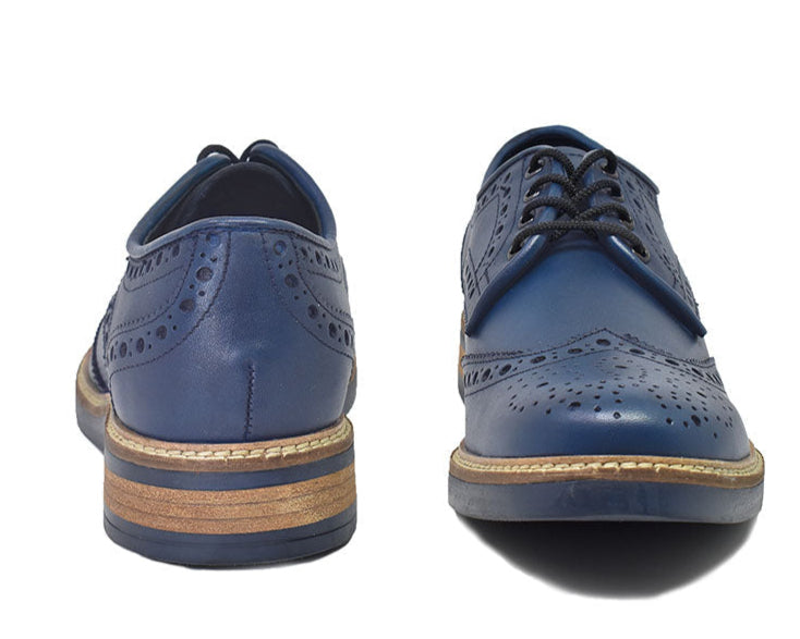 Zapatos Brogue Color Azul