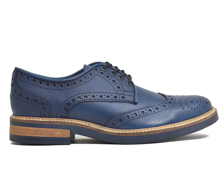 Zapatos Brogue Color Azul