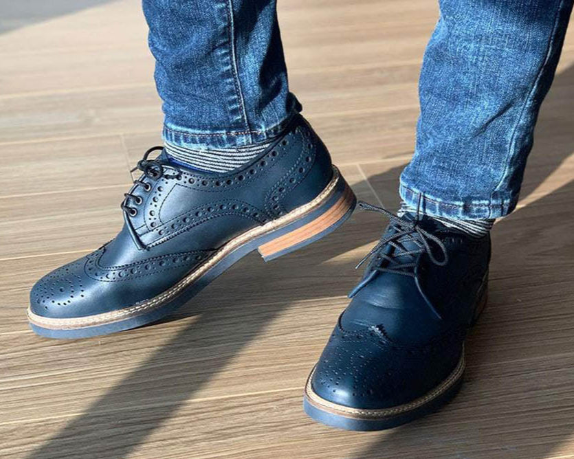 Zapatos Brogue Color Azul