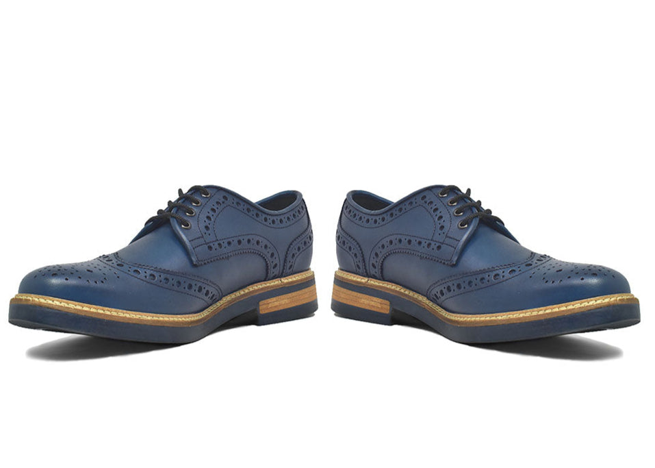 Zapatos Brogue Color Azul