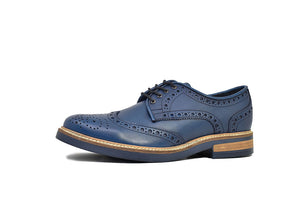 Zapatos Brogue Color Azul